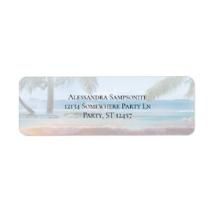 Tropical Beach Palm Destination Return Address Label
