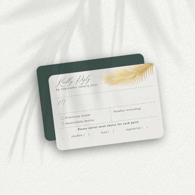 Tropical Beach Palm Green Meal Choice RSVP Card (Creator Uploaded)