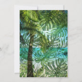 Tropical Beach Palm Leaves Summer Island Sweet 16 Invitation (Back)