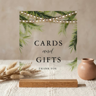 Tropical Beach Palm Lights Wedding Cards and Gifts Acrylic Sign