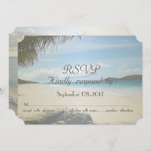 Tropical BeachPalm  RSVP Invitation