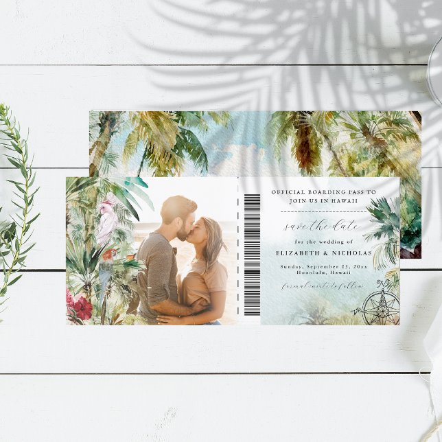 Tropical Beach Palm Tree | Boarding Pass (Creator Uploaded)