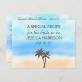 Tropical Beach Palm Tree Bridal Shower Recipe Card (Front/Back)