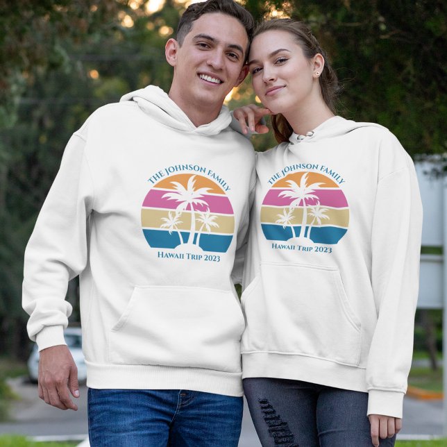 Tropical Beach Palm Tree Custom Island Family Trip Hoodie (Creator Uploaded)