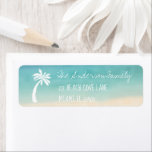 Tropical Beach Palm Tree Handwriting Typography Label<br><div class="desc">Nautical Boutique Co.'s cute mailing label matches our Sand is the New Snow holiday card series. It features a white hand-drawn palm tree icon and handwriting typography paired with a chalk-styled font. If not for the holidays, it's also great year-round for anyone who lives in the tropics! #Tropical #Beach #NewHome...</div>