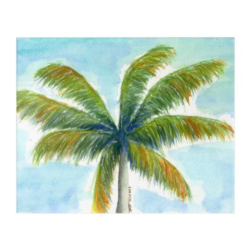 Tropical Beach palm tree on a sunny day Acrylic Print