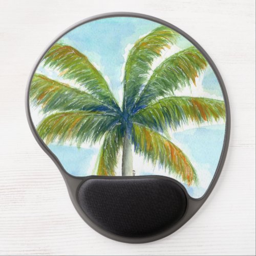 Tropical Beach palm tree on a sunny day Gel Mouse Pad