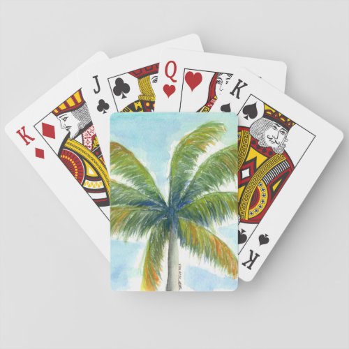Tropical Beach palm tree on a sunny day Playing Cards