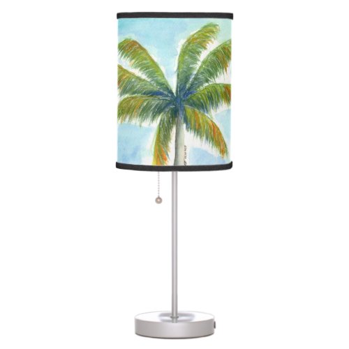 Tropical Beach palm tree on a sunny day Table Lamp