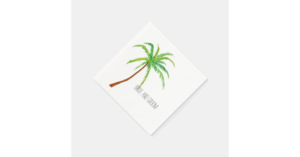 Tropical Beach Palm Tree Paper Napkin | Zazzle