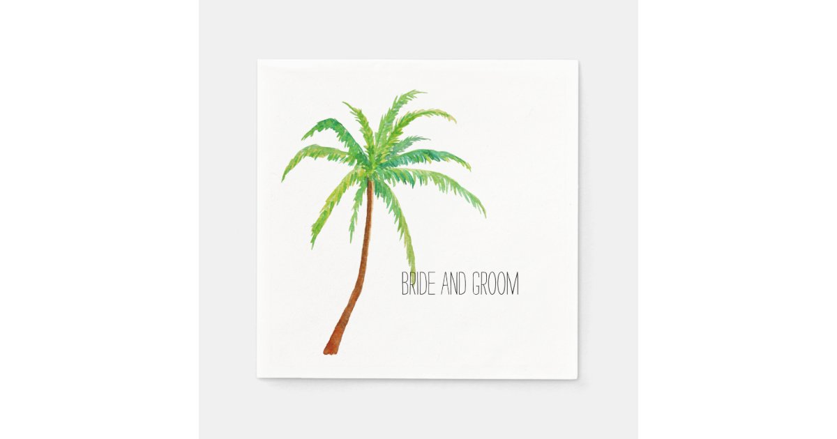 Tropical Beach Palm Tree Paper Napkins | Zazzle
