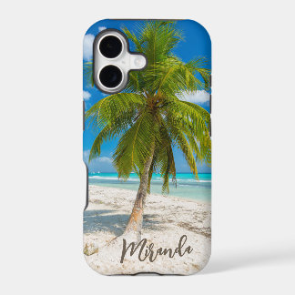 Tropical Beach Palm Tree Personalized iPhone 17 Case