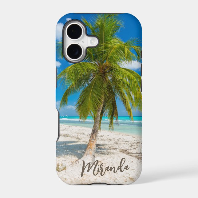 Tropical Beach Palm Tree Personalized Case-Mate iPhone Case (Back)