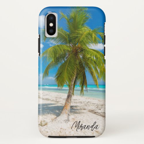 Tropical Beach Palm Tree Personalized iPhone X Case
