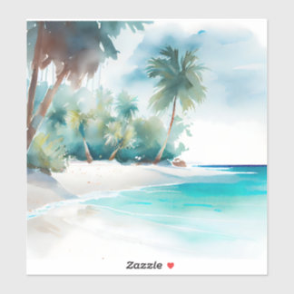 Tropical Beach Palm Tree Stickers