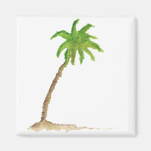 Tropical Beach Palm Tree Watercolor