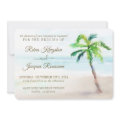 Tropical Beach Palm Tree Watercolor Wedding Invitation | Zazzle
