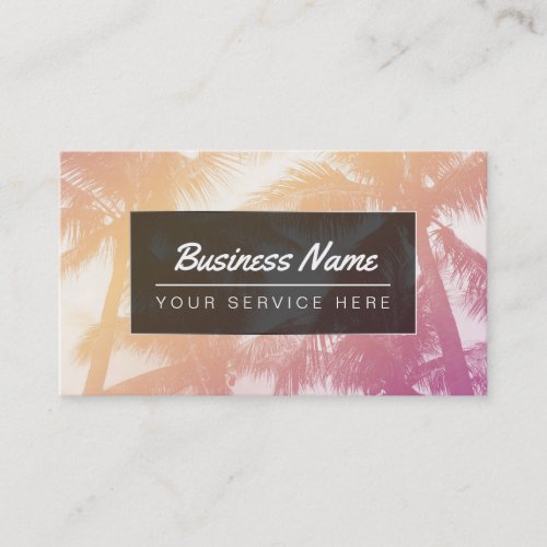 Tropical Beach Palm Trees Beauty Salon Business Card