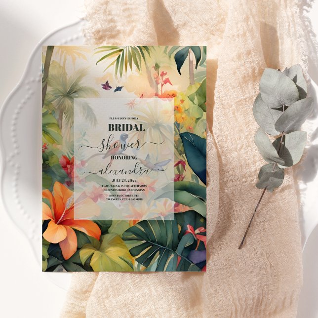 Tropical Beach Palm Trees Bridal Shower  Invitation (Creator Uploaded)