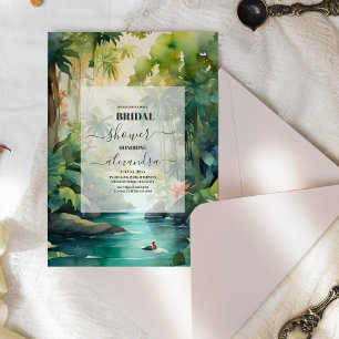 Tropical Beach Palm Trees Bridal Shower Invitation