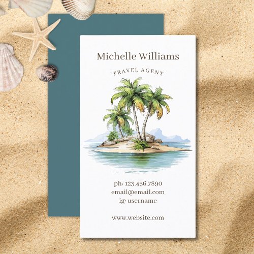Tropical Beach Palm Trees Coastal Business Card