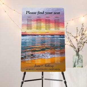 Tropical Beach Palm Trees Coastal Wedding Foam Board