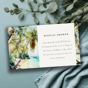 Tropical Beach Palm Trees Display Baby Shower Enclosure Card