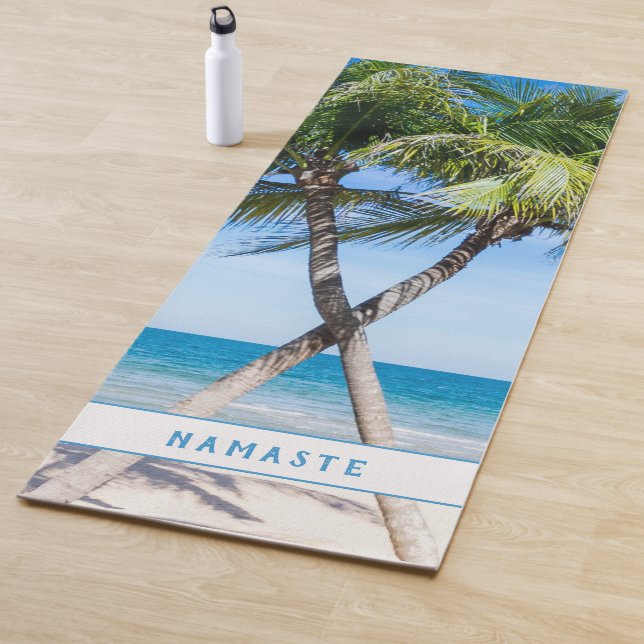 Tropical Beach Palm Trees DIY Personalized Photo Yoga Mat (In Situ)