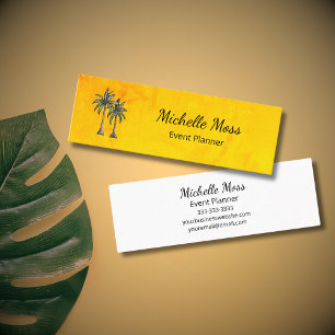 Tropical Beach Palm Trees Gold Professional Mini Business Card