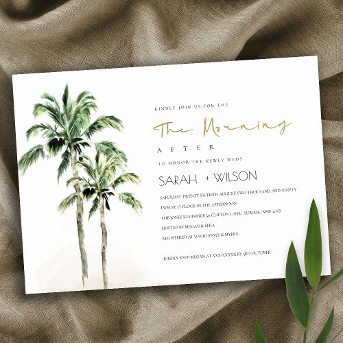 Tropical Beach Palm Trees Morning After Invite