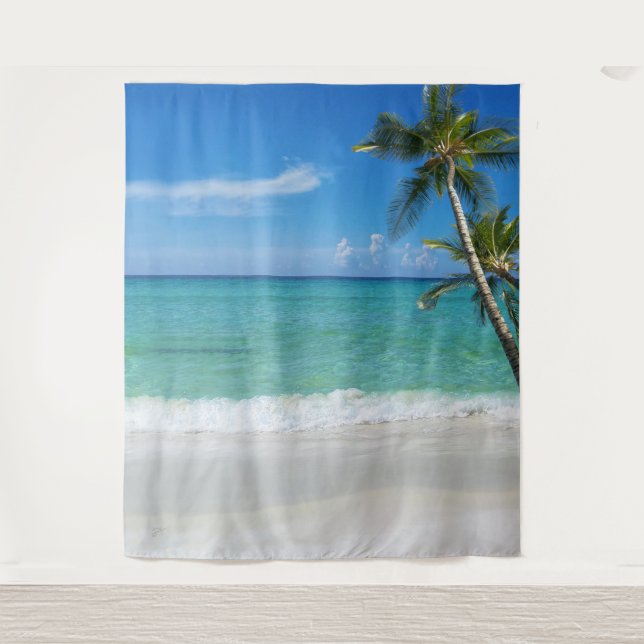 Tropical Beach Palm Trees Photobooth Backdrop (Front)