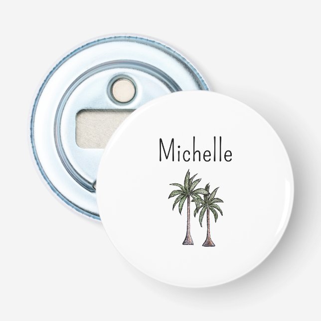 Tropical Beach Palm Trees Simple Summer Bottle Opener (Front)