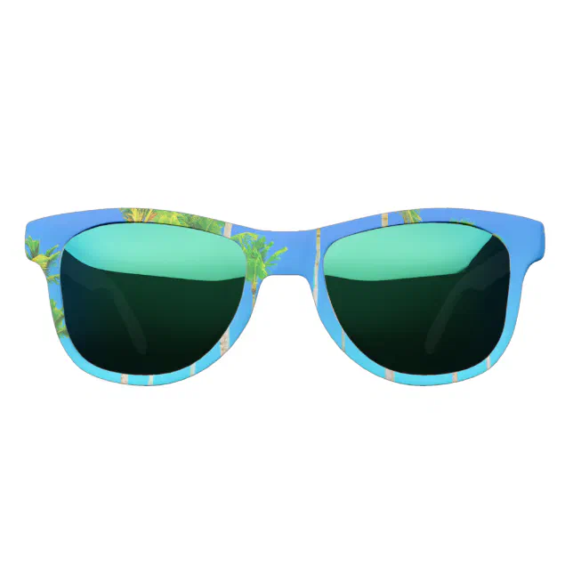 Tropical Beach Palm Trees Sunglasses | Zazzle