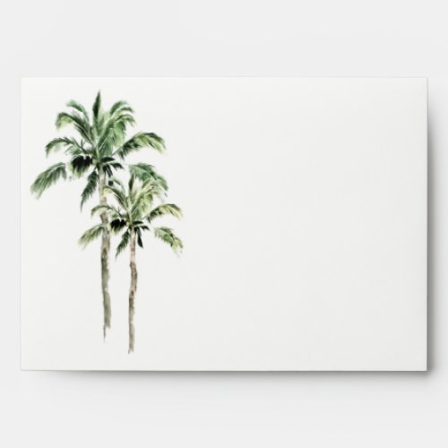 Tropical Beach Palm Trees  Watercolor Address Envelope