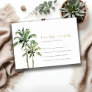 Tropical Beach Palm Trees Watercolor Wedding Rsvp Enclosure Card