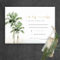 Tropical Beach Palm Trees Watercolor Wedding Rsvp