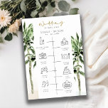 Tropical Beach Palm Trees Wedding Timeline Program<br><div class="desc">For any further customization or any other matching items,  please feel free to contact me at yellowfebstudio@gmail.com</div>