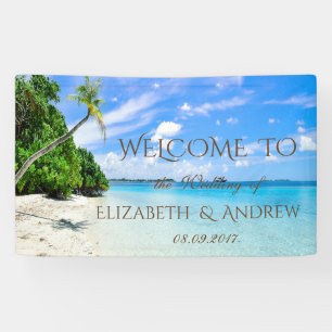 Tropical Beach,Palm Wedding Banner