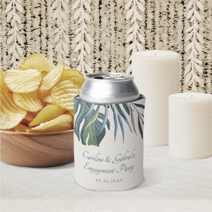 Tropical Beach Palm Wedding Can Cooler