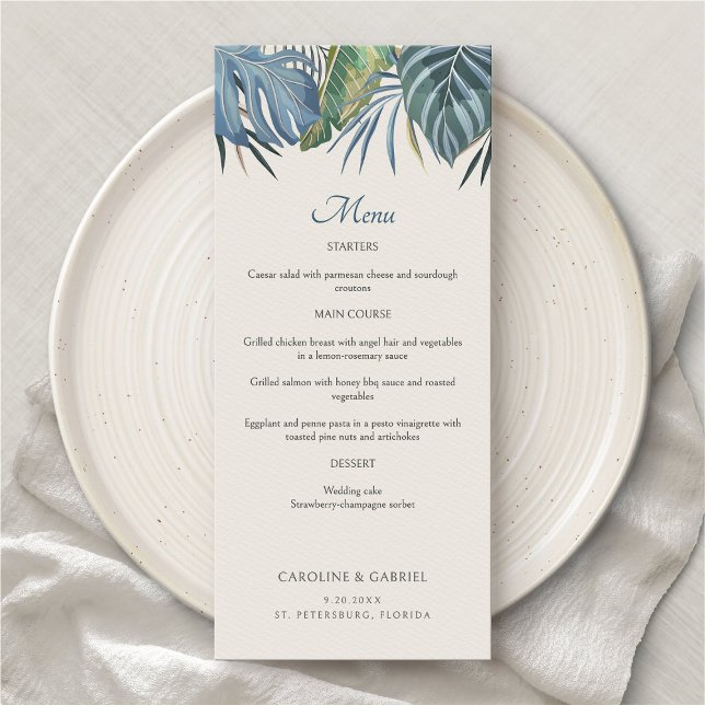 Tropical Beach Palm Wedding Menu (Creator Uploaded)