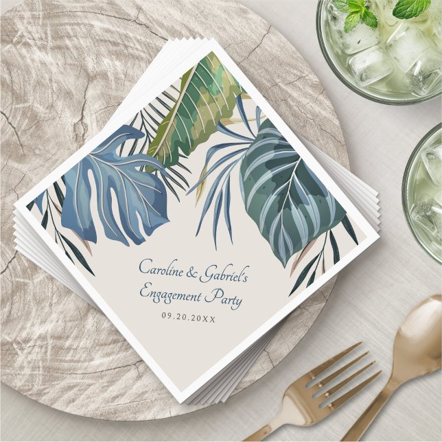 Tropical Beach Palm Wedding Napkins (Creator Uploaded)