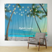 Tropical Beach Palm Wedding Photo Booth Backdrop (In Situ (Horizontal))