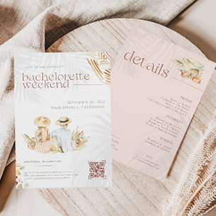 Tropical Beach Palms Bachelorette Weekend Invitation