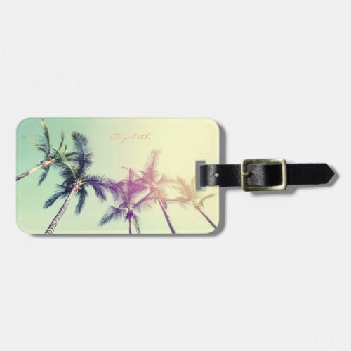 Tropical Beach Palms _ Personalized Luggage Tag