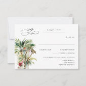 Tropical Beach Palms Wedding RSVP (Front)