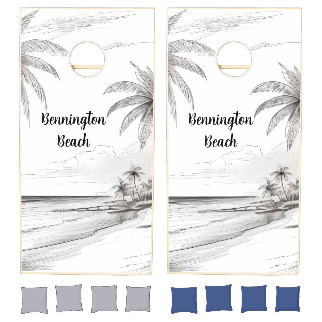 Tropical Beach Paradise Cornhole Set (Set)