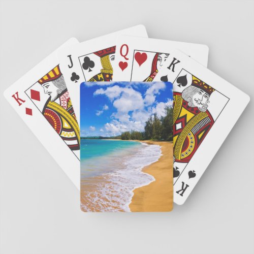 Tropical beach paradise Hawaii Poker Cards