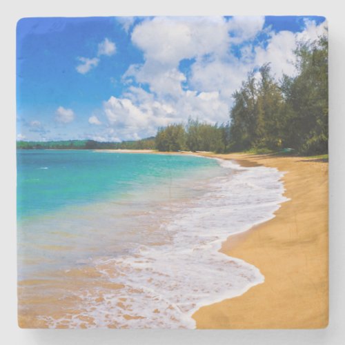 Tropical beach paradise Hawaii Stone Coaster