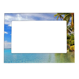 Tropical beach paradise palmtrees magnetic frame