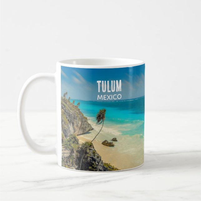Tropical Beach Paradise Tulum Mexico Coffee Mug (Left)